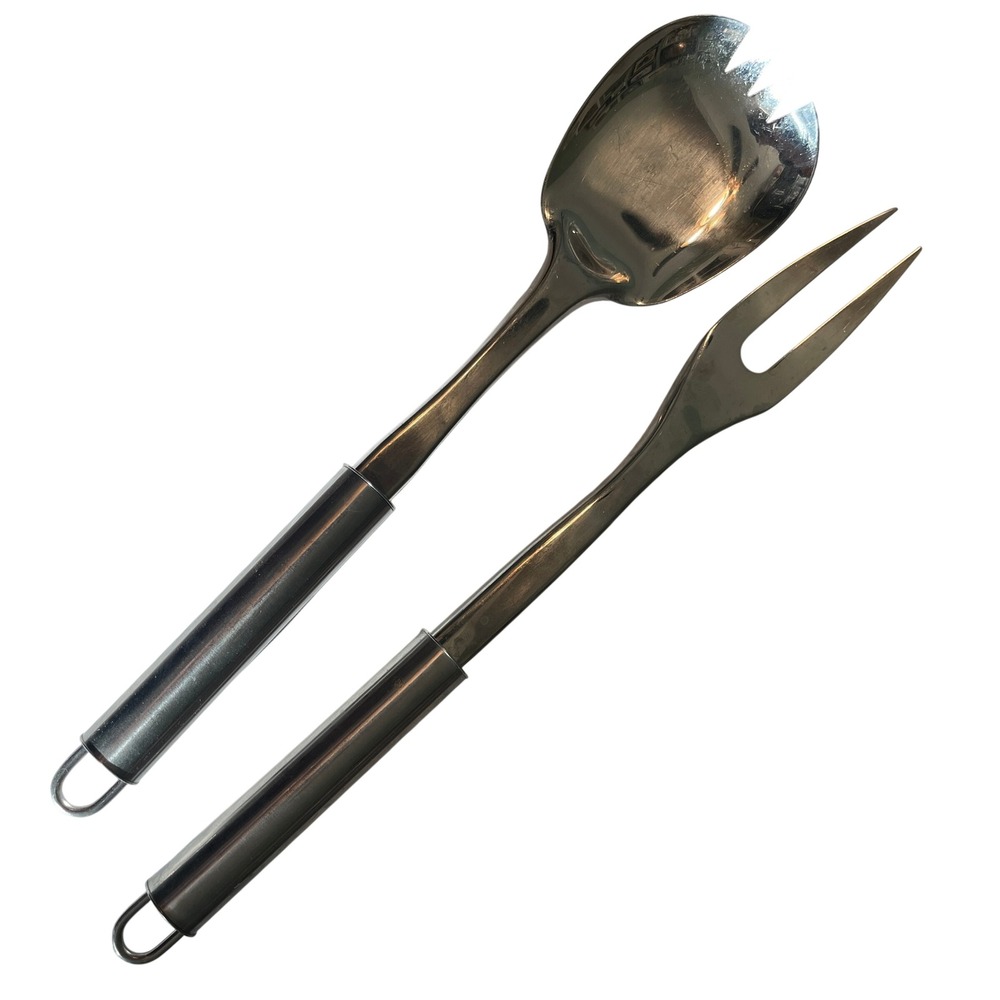 Dansk 18/8 Stainless Steel Salad Serving Spoon and Fork Set Silver 11.5 Inch